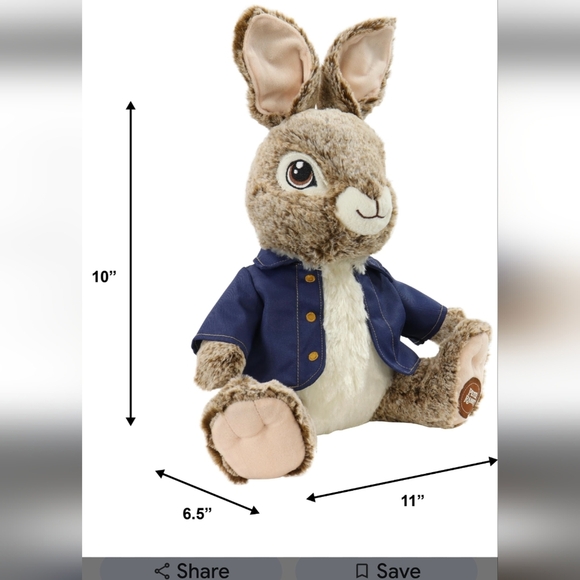 Peter Rabbit Plush Toy with Blue Jacket - Picture 12 of 12